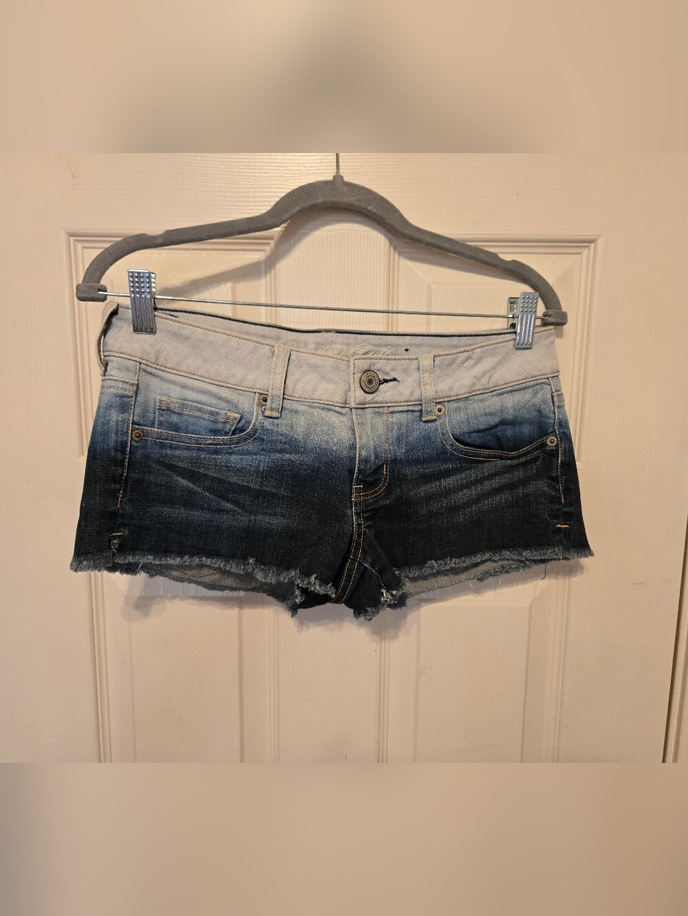 American Eagle Outfitters Ombre Denim Cutoff Shorts - Light Blue to Dark Blue